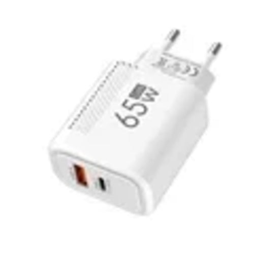 Cargador GaN de 65 W en total, carga rápida USB PD, tipo C de alta velocidad 