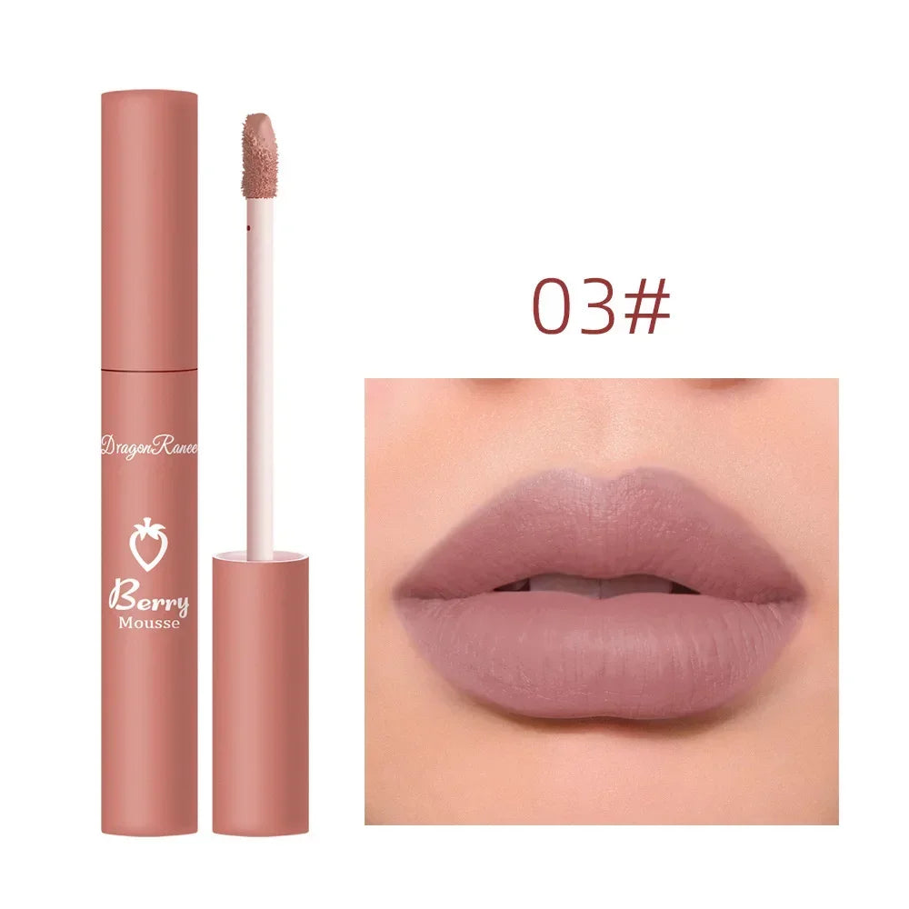 Waterproof Velvet Matte Nude Lip Gloss Sexy Long Lasting Non-stick Cup Nude Red Liquid Lipstick Make-up for Women Korea Cosmetic