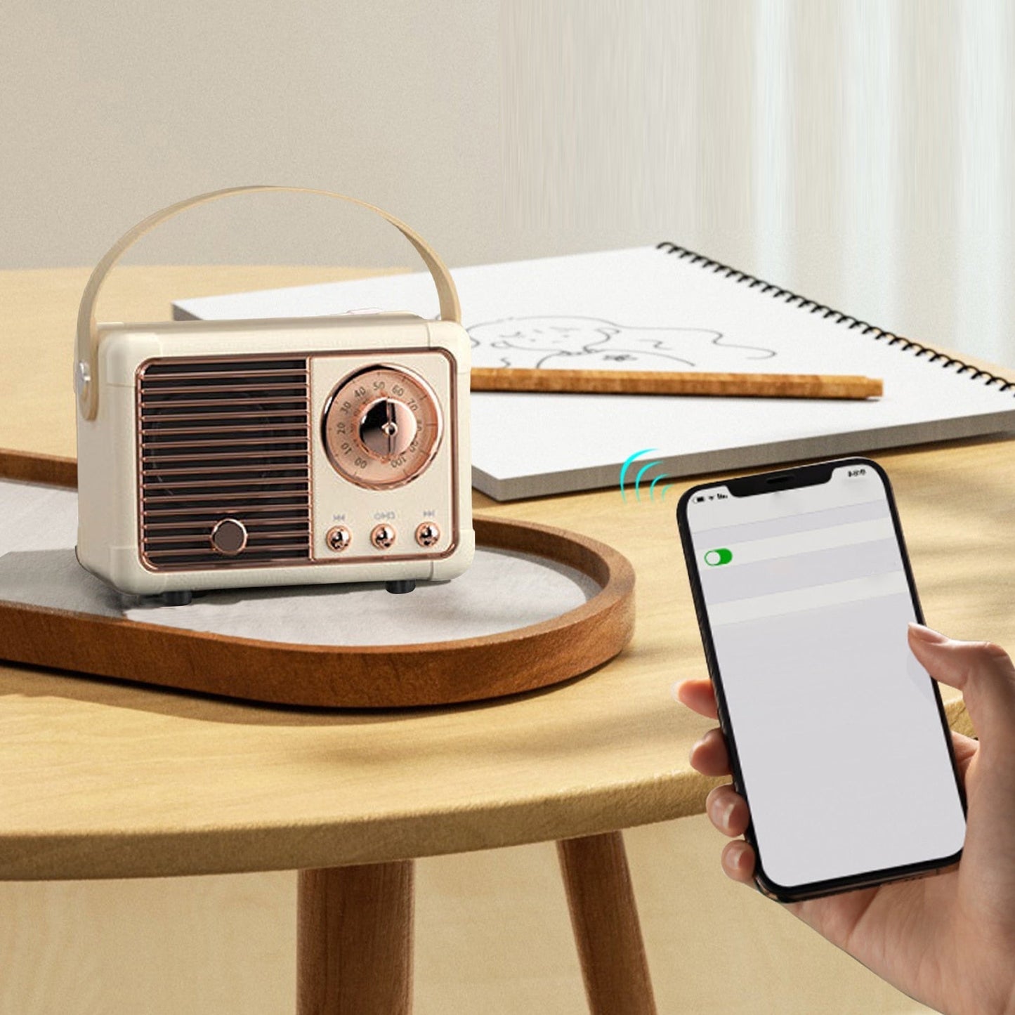 Bluetooth-Kompakt-Retro-Lautsprecher mit Radio