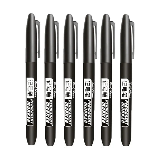 6 PCS Permanent Marker Pen Manga Drawing Markers Black Blue Red