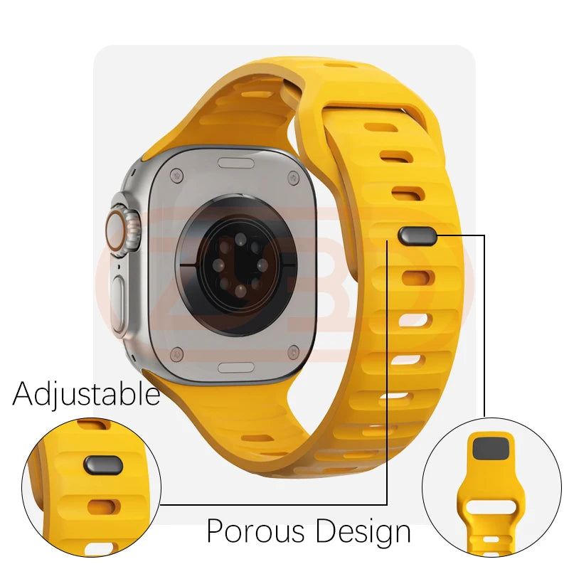 Correa deportiva para Apple Watch Ultra 10 9 8 7 6 SE 5 de silicona suave 