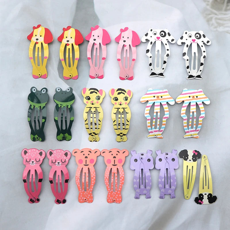 20/30pcs Cartoon Animal Fruit Hairpins Girls Children Sweet Hair Decorate Metal Hair Clip For Girls Fashion Hair Accessories