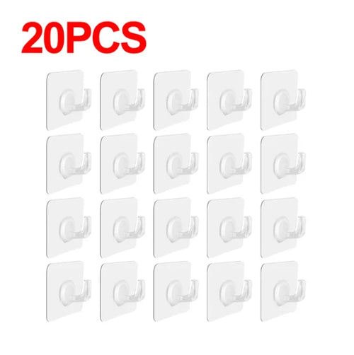 5/10/20Pcs Self-adhesive Hook Transparent Door Wall Hook Child Heavy