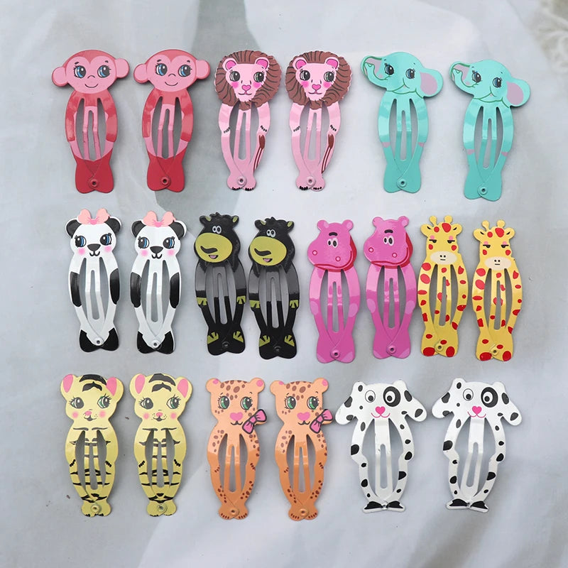 20/30pcs Cartoon Animal Fruit Hairpins Girls Children Sweet Hair Decorate Metal Hair Clip For Girls Fashion Hair Accessories