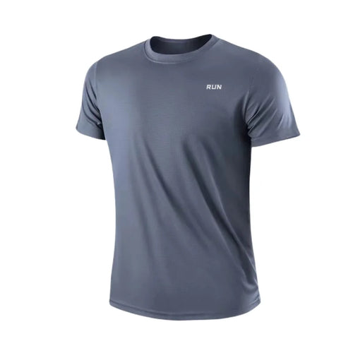 Camiseta de manga corta de secado rápido para hombre para gimnasio, running, que absorbe la humedad y tiene cuello redondo 