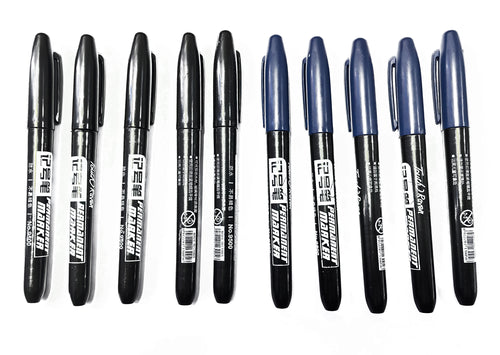 6 PCS Permanent Marker Pen Manga Drawing Markers Black Blue Red