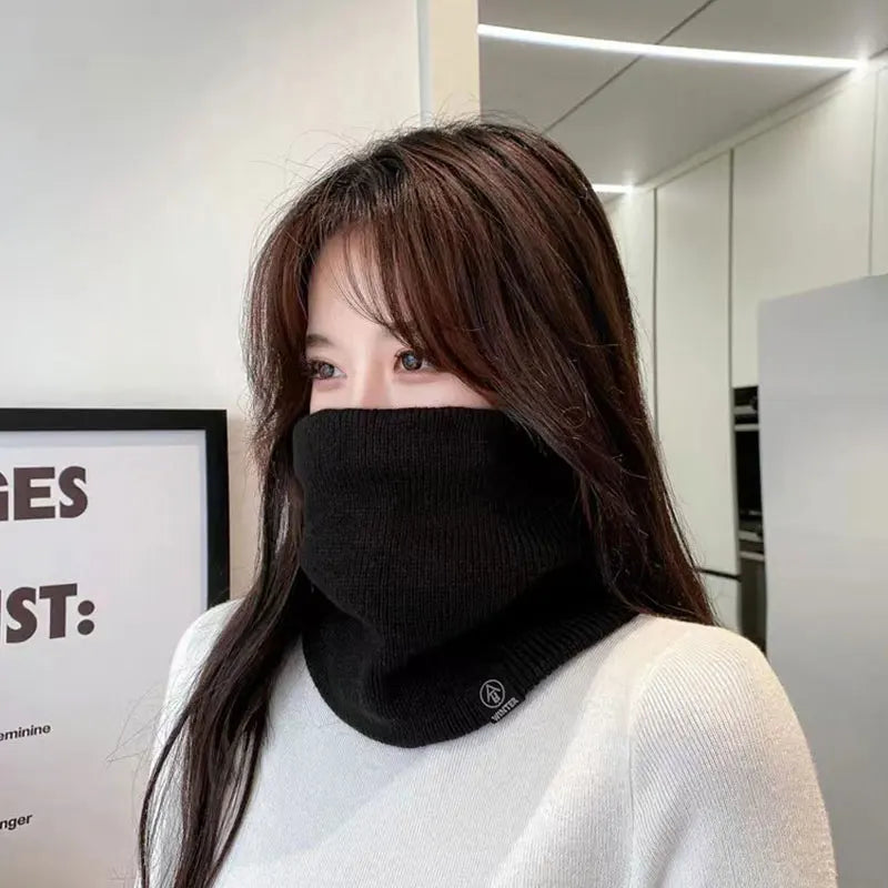 Bufanda de punto de moda para mujer, bufandas tipo snood de invierno de cachemira sólida 