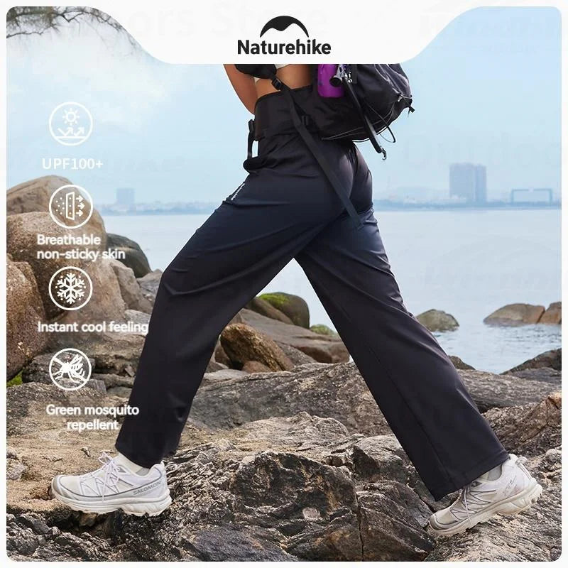 Pantalones de senderismo Naturehike para mujer, de verano, de secado rápido, para acampar al aire libre, escalar, transpirables, impermeables, con protección solar contra el hielo, para entrenamiento