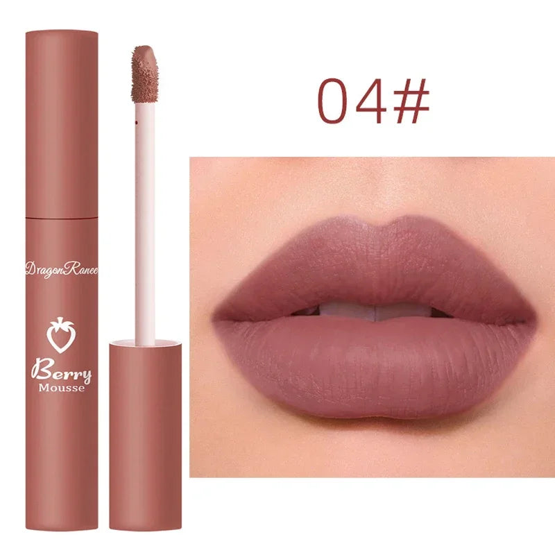 Waterproof Velvet Matte Nude Lip Gloss Sexy Long Lasting Non-stick Cup Nude Red Liquid Lipstick Make-up for Women Korea Cosmetic