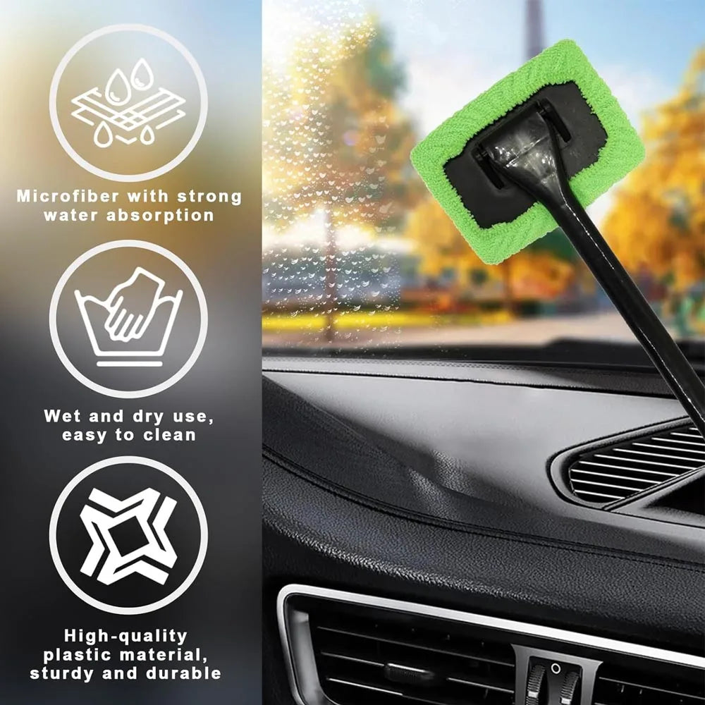 Car Window Cleaner Brush Kit Microfiber Windshield Cleaning Tool Auto