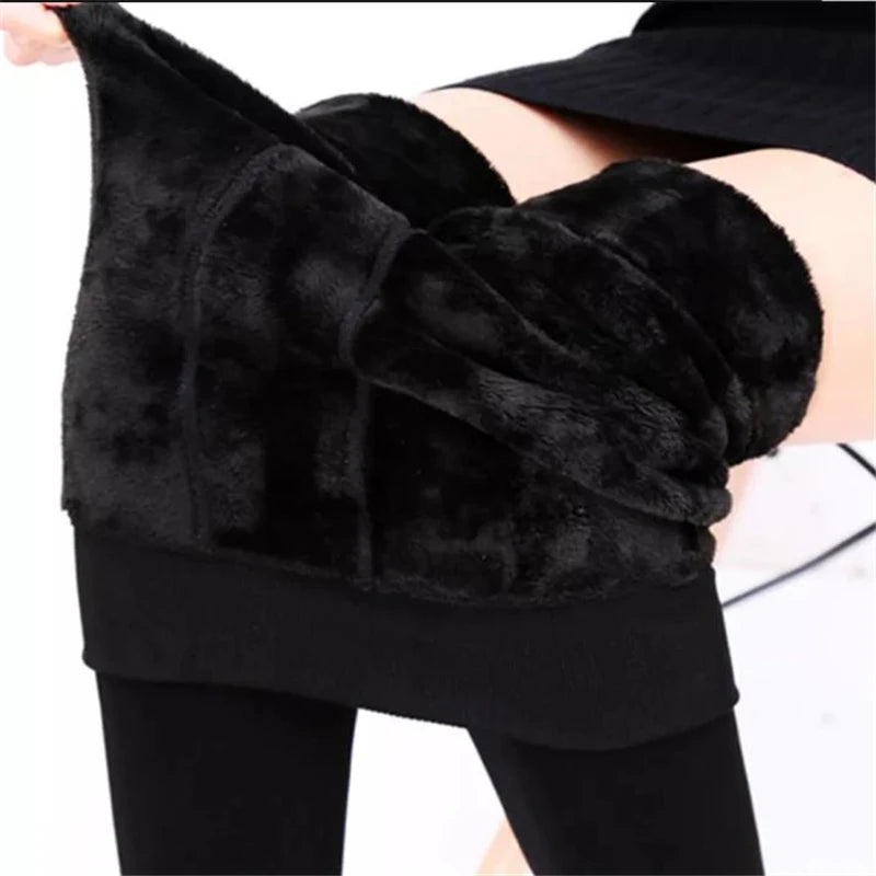 Winter Leggings Für Frauen Warme Leggins Einfarbig Samt Leggins Hohe 