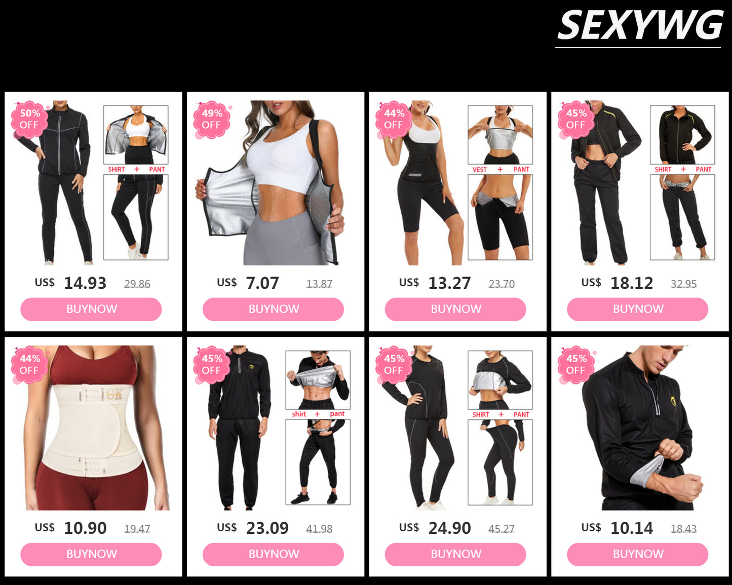 SEXYWG Saunahose für Damen, Taillentrainer, Bauchkontrolle, Schwitz-Leggings, mittlere Taille, Hose zur Gewichtsabnahme, Workout, Laufen