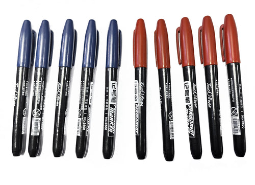 6 PCS Permanent Marker Pen Manga Drawing Markers Black Blue Red