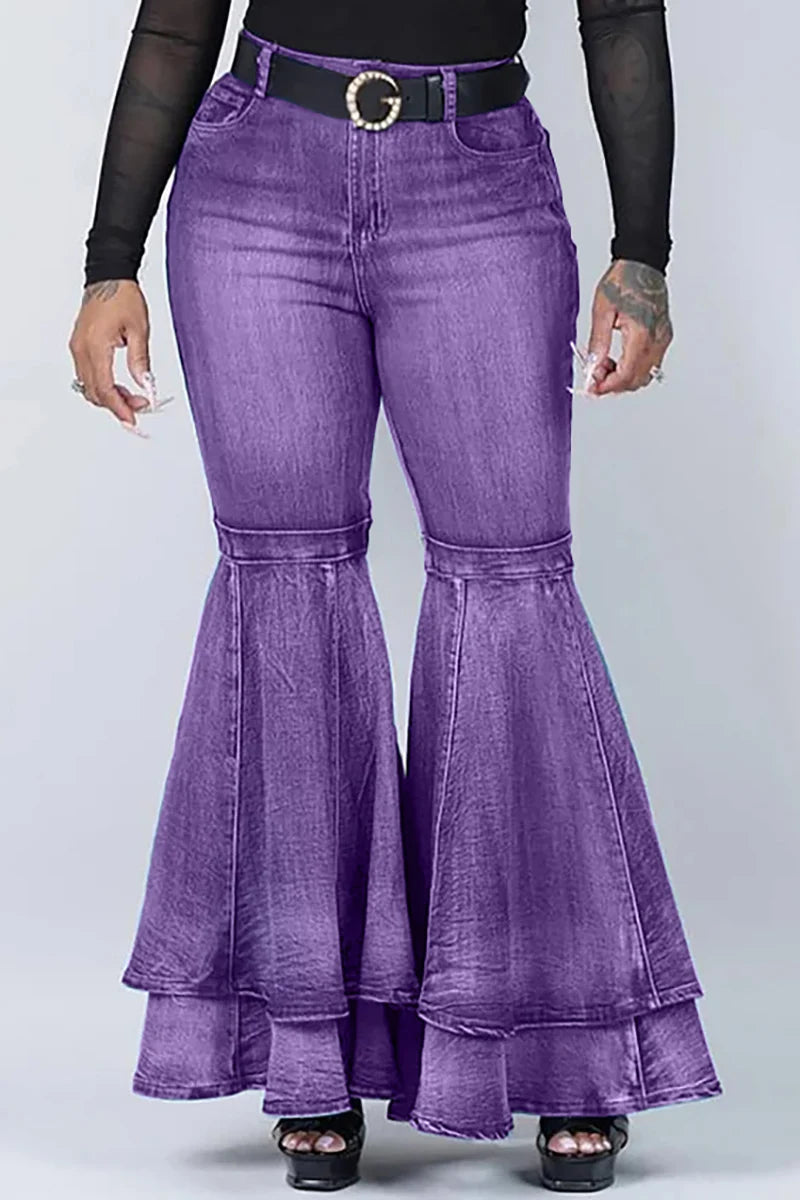 Pantalones vaqueros holgados de pierna ancha con agujeros y rotos de talla grande