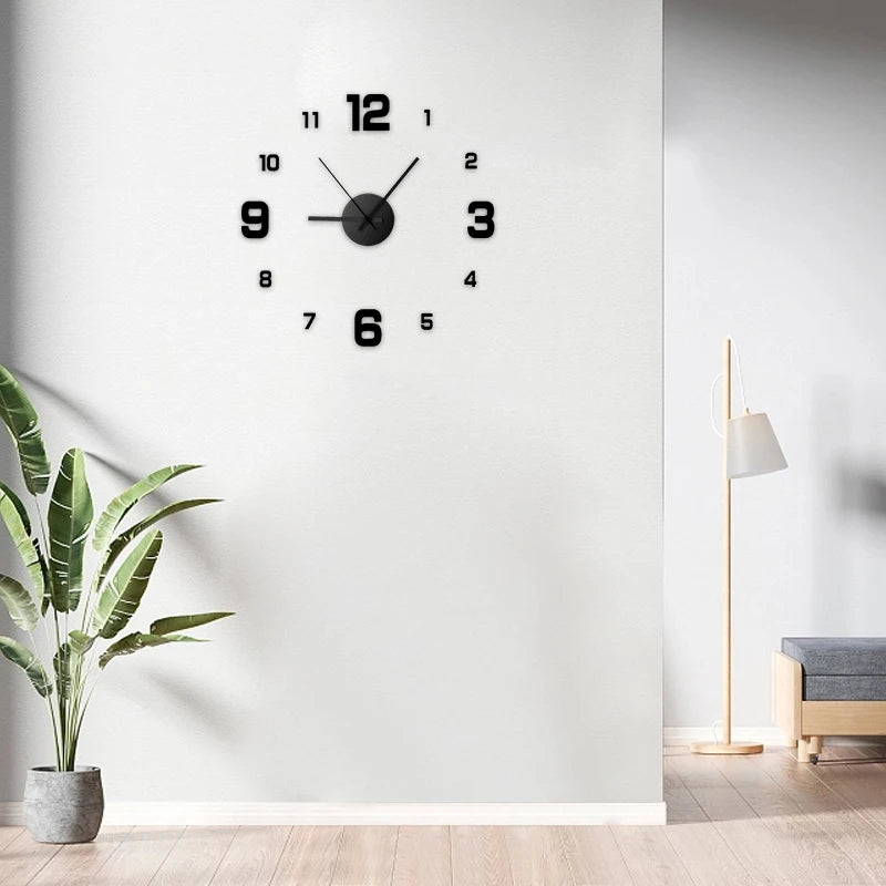 Kreative Rahmenlose DIY Wanduhr Wand Aufkleber Hause Stille Uhr Wohnzimmer 