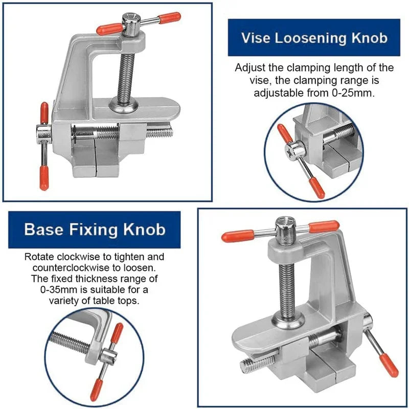 Mini Bench Vise Muliti-Funcational 3.5&quot Aluminum Miniature Small