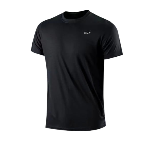 Camiseta de manga corta de secado rápido para hombre para gimnasio, running, que absorbe la humedad y tiene cuello redondo 