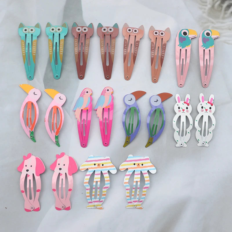 20/30pcs Cartoon Animal Fruit Hairpins Girls Children Sweet Hair Decorate Metal Hair Clip For Girls Fashion Hair Accessories