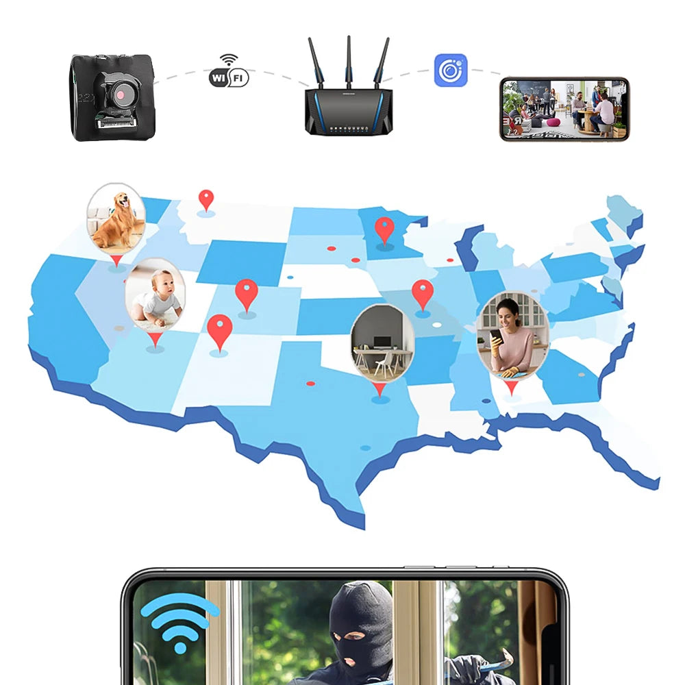 Mini cámara HD 1080P, portátil, inalámbrica, módulo DIY, cámara WiFi, detección de movimiento, videocámara de seguridad para interiores y hogar