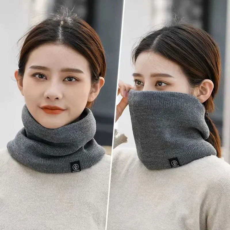 Bufanda de punto de moda para mujer, bufandas tipo snood de invierno de cachemira sólida 