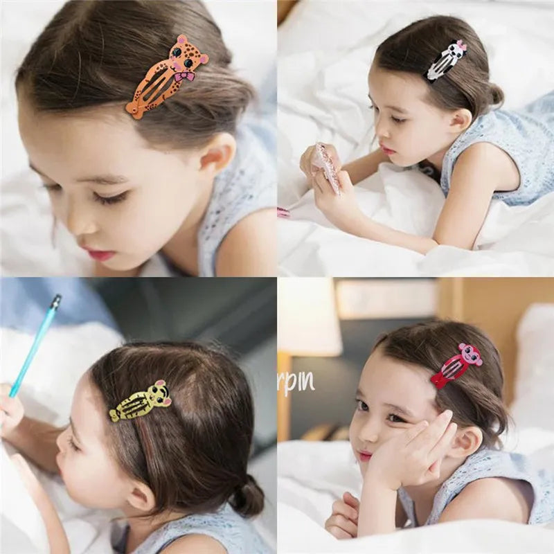 20/30pcs Cartoon Animal Fruit Hairpins Girls Children Sweet Hair Decorate Metal Hair Clip For Girls Fashion Hair Accessories