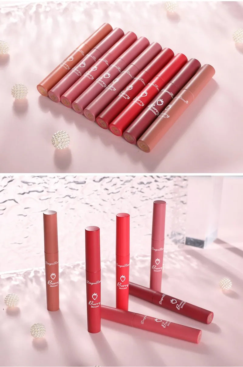 Waterproof Velvet Matte Nude Lip Gloss Sexy Long Lasting Non-stick Cup Nude Red Liquid Lipstick Make-up for Women Korea Cosmetic