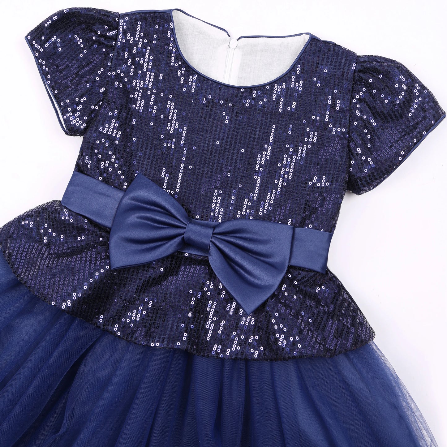 Das neue Paillettenkleid für Kinder mit Schleife, Gaze, Gaze, Gaze, Puffkleid, kleines Mädchen, Geburtstagsparty, Kleid, Leistung