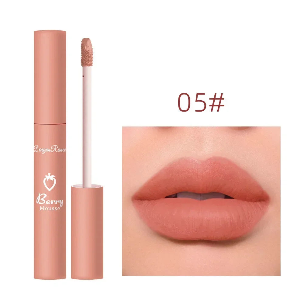 Waterproof Velvet Matte Nude Lip Gloss Sexy Long Lasting Non-stick Cup Nude Red Liquid Lipstick Make-up for Women Korea Cosmetic