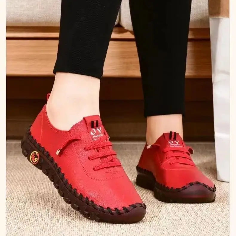 Designer Brand Spot Pure Hand-stitched Large Size Women's Shoes Stand Alone Flat Casual Shoes Zapatillas De Mujer Ofertas