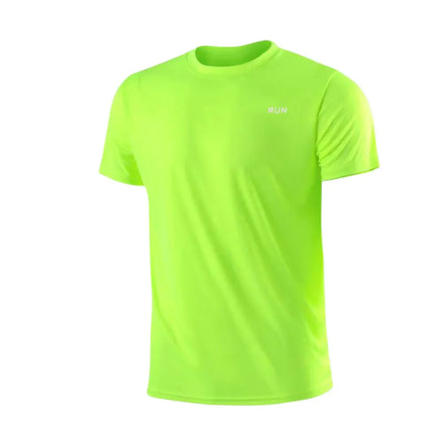 Camiseta de manga corta de secado rápido para hombre para gimnasio, running, que absorbe la humedad y tiene cuello redondo 