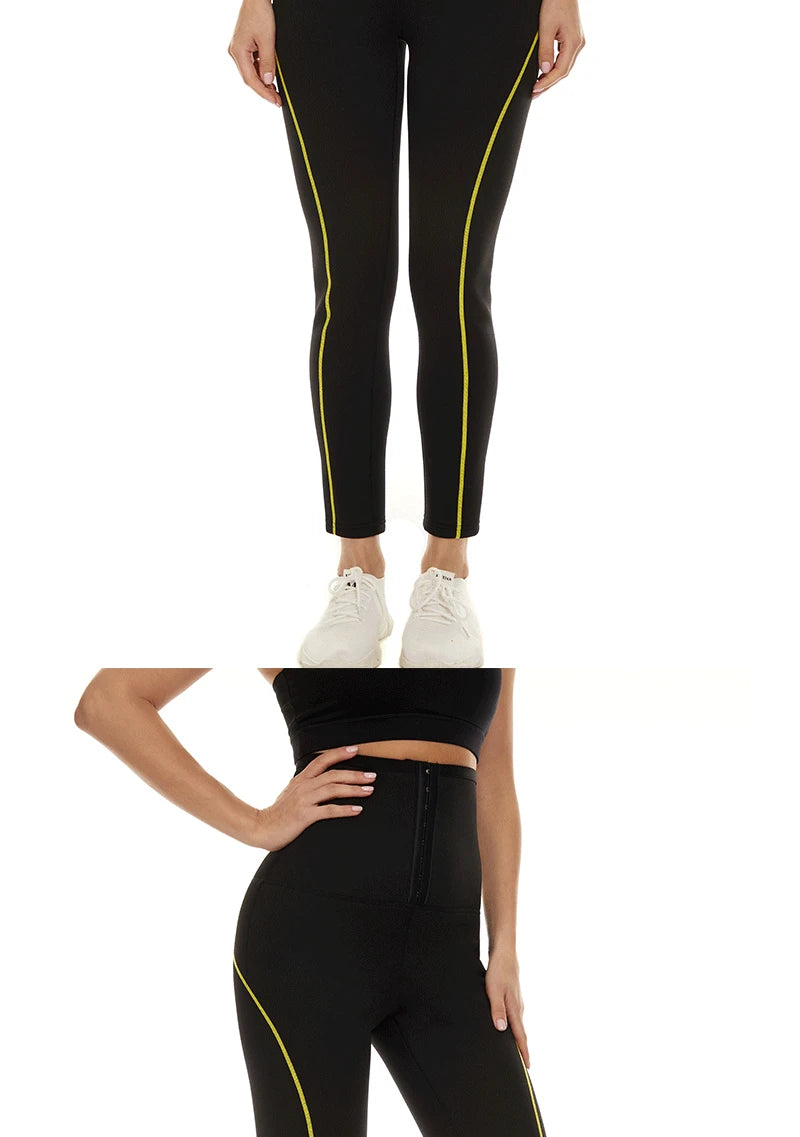 SEXYWG Saunahose für Damen, Taillentrainer, Bauchkontrolle, Schwitz-Leggings, mittlere Taille, Hose zur Gewichtsabnahme, Workout, Laufen