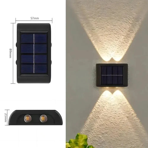 4Led Solar Licht Dekoration Nach unten Outdoor Wand Licht Flutlicht 