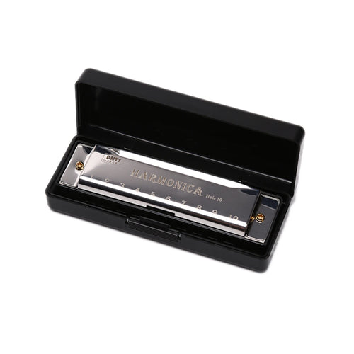 Harmonica Key of C 10 Hole Diatonic Harmonica C with Case for Beginner