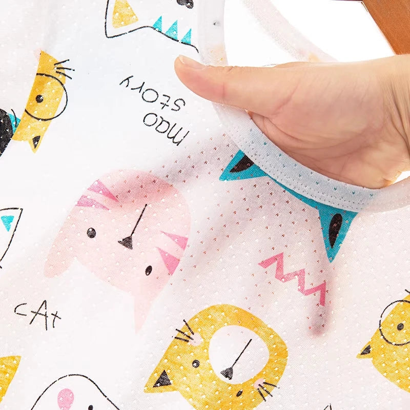 4 6 8 10Years Child Boy Girl Pajamas Cotton Sleepwear Tops Pants Clothing Sets for Teens Girl Strawberry Pyjama Kids Cat Pijamas