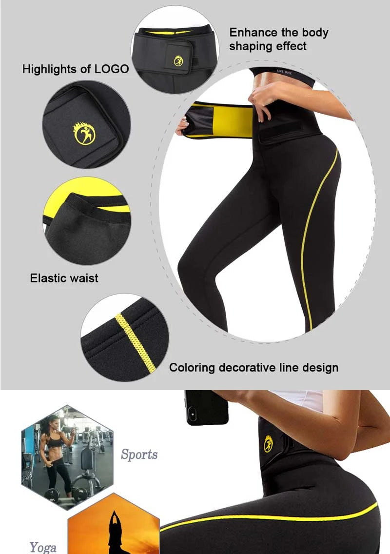 SEXYWG Pantalones de sauna para mujer, entrenador de cintura, control de abdomen, adelgazamiento, leggings de cintura media, pantalones de pérdida de peso, entrenamiento para correr