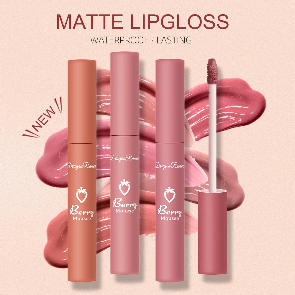 Waterproof Velvet Matte Nude Lip Gloss Sexy Long Lasting Non-stick Cup Nude Red Liquid Lipstick Make-up for Women Korea Cosmetic