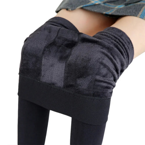 Winter Leggings For Women Warm Leggins Solid Color Velvet Leggins High