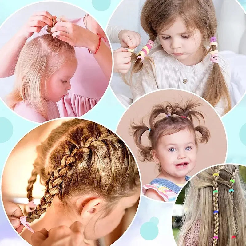 Kinder Haarspangen-Kombi-Set mit Gummiband, Baby-Haarkreis, 