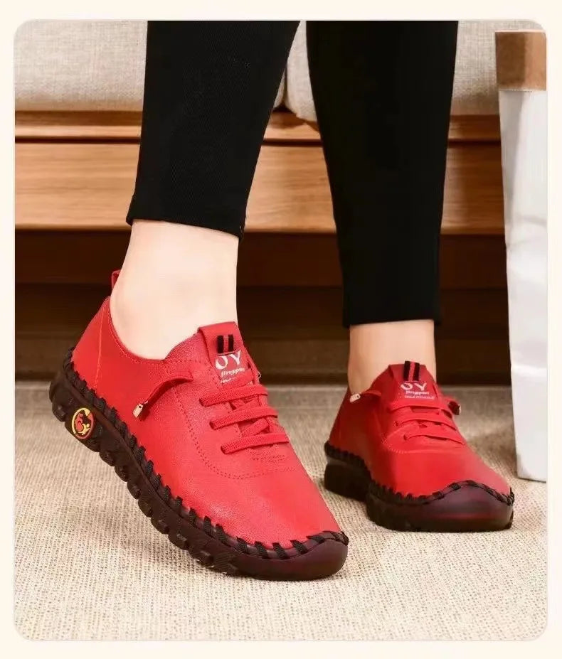 Zapatos de mujer de talla grande cosidos a mano de marca de diseñador Spot Pure, zapatos casuales planos independientes, zapatillas de mujer Ofertas