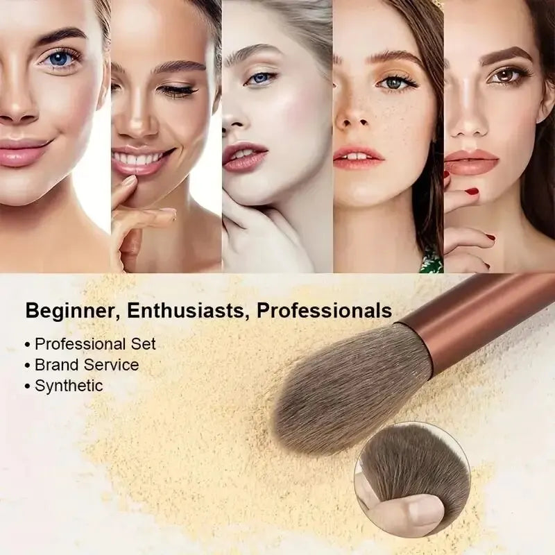 Juego de brochas de maquillaje suaves y esponjosas para profesionales, para base de maquillaje en polvo 