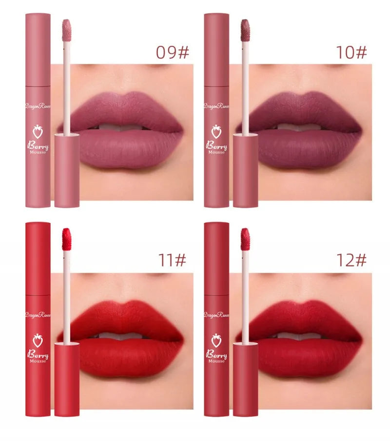 Waterproof Velvet Matte Nude Lip Gloss Sexy Long Lasting Non-stick Cup Nude Red Liquid Lipstick Make-up for Women Korea Cosmetic