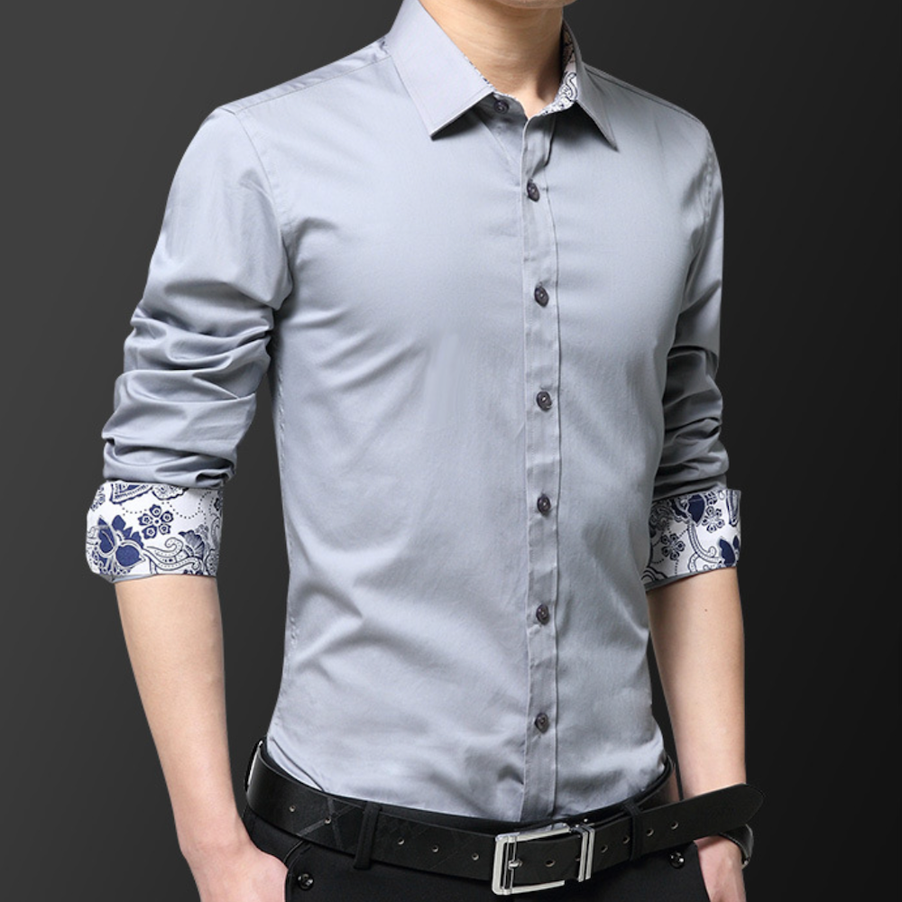 Button-Down-Hemd für Herren mit orientalischen Innendetails