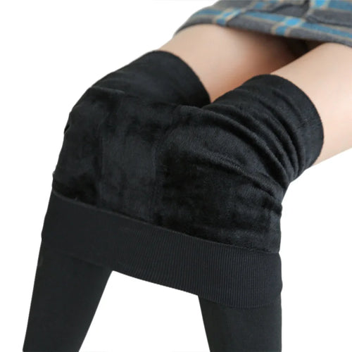 Winter Leggings Für Frauen Warme Leggins Einfarbig Samt Leggins Hohe 