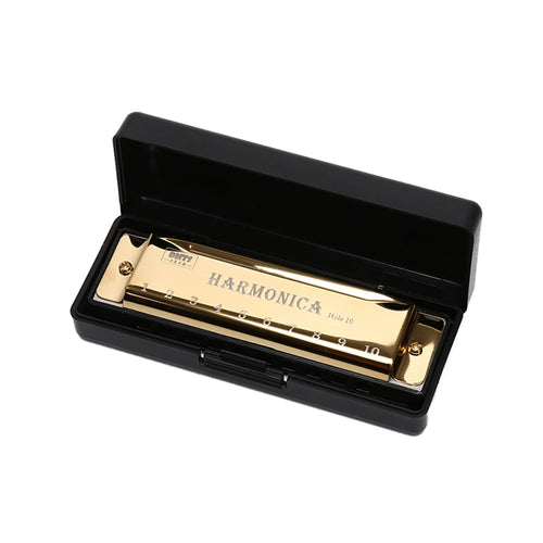 Harmonica Key of C 10 Hole Diatonic Harmonica C with Case for Beginner