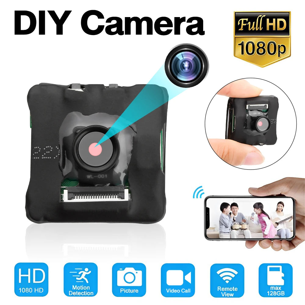 Mini cámara HD 1080P, portátil, inalámbrica, módulo DIY, cámara WiFi, detección de movimiento, videocámara de seguridad para interiores y hogar