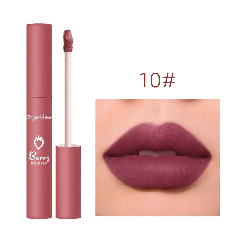 Waterproof Velvet Matte Nude Lip Gloss Sexy Long Lasting Non-stick Cup Nude Red Liquid Lipstick Make-up for Women Korea Cosmetic