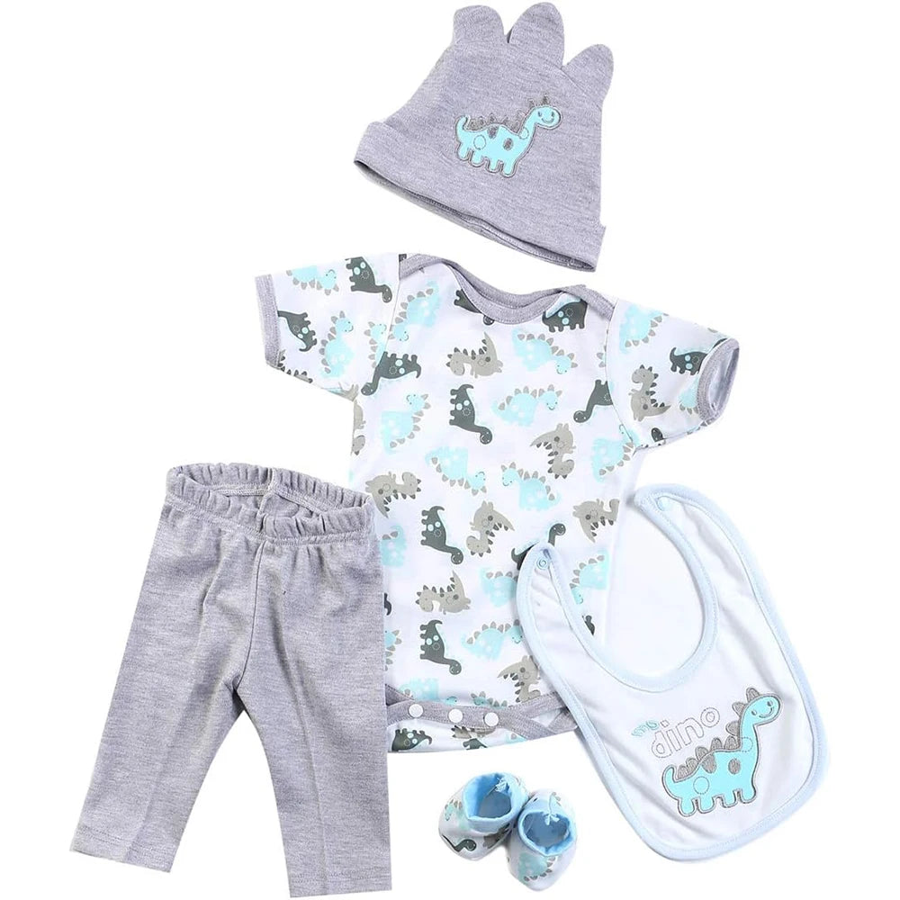 Reborn Puppen Baby Kleidung Dinosaurier Outfits für 20-22 Zoll Reborn Puppe Dinosaurier Kleidung Mädchen Baby Kleidung Baby Sets