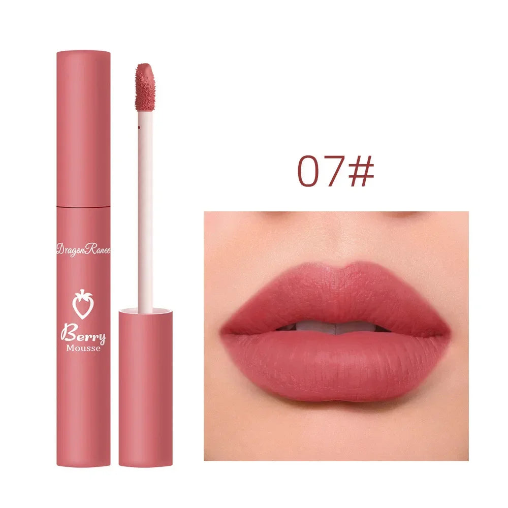 Waterproof Velvet Matte Nude Lip Gloss Sexy Long Lasting Non-stick Cup Nude Red Liquid Lipstick Make-up for Women Korea Cosmetic