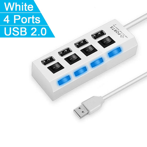 Adaptador expansor de concentrador USB 2.0 de 4/7 puertos de alta velocidad Divisor multiUSB 