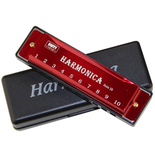 Harmonica Key of C 10 Hole Diatonic Harmonica C with Case for Beginner